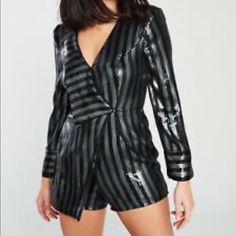 River Island Striped Sequin Romper